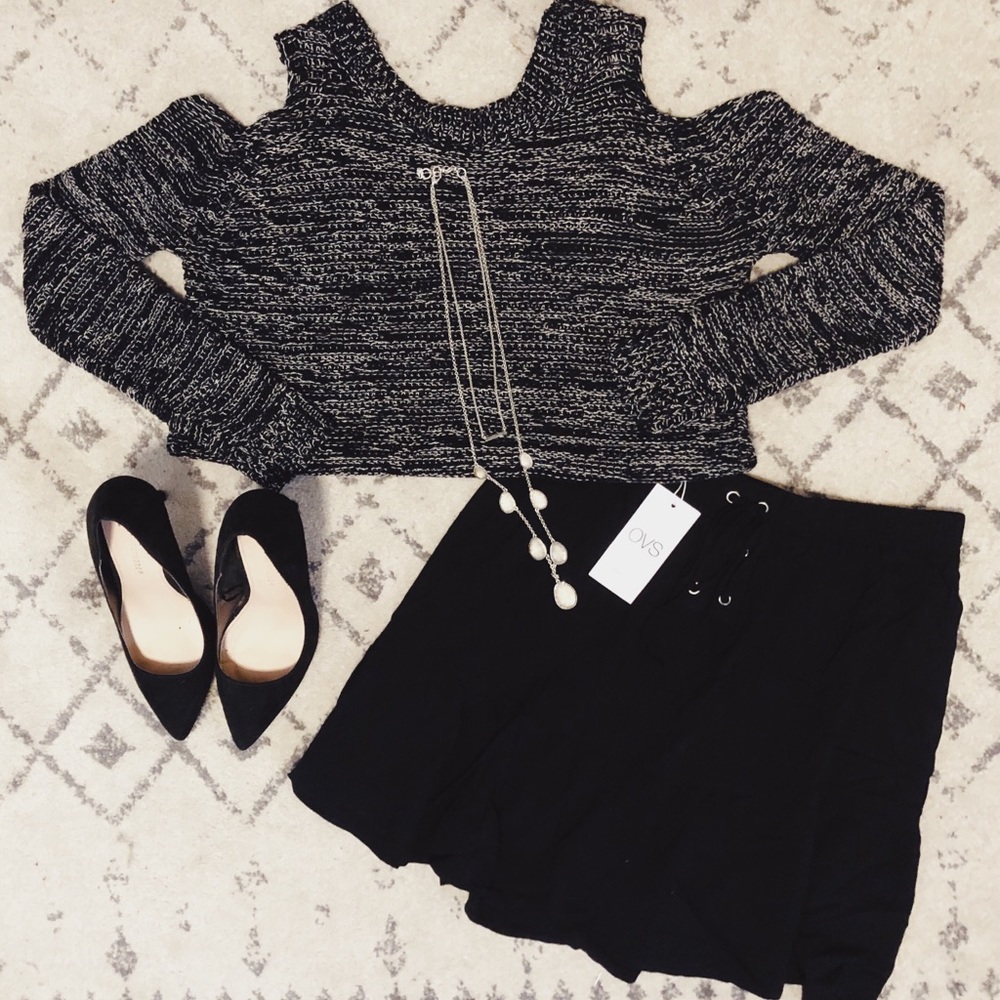 Cold shoulder sweater